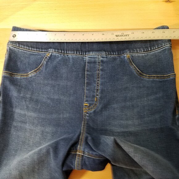 Spanx Women’s High-Rise Distressed Stretch Ankle Skinny Jeans - Dark Wash - Size - Picture 5 of 16